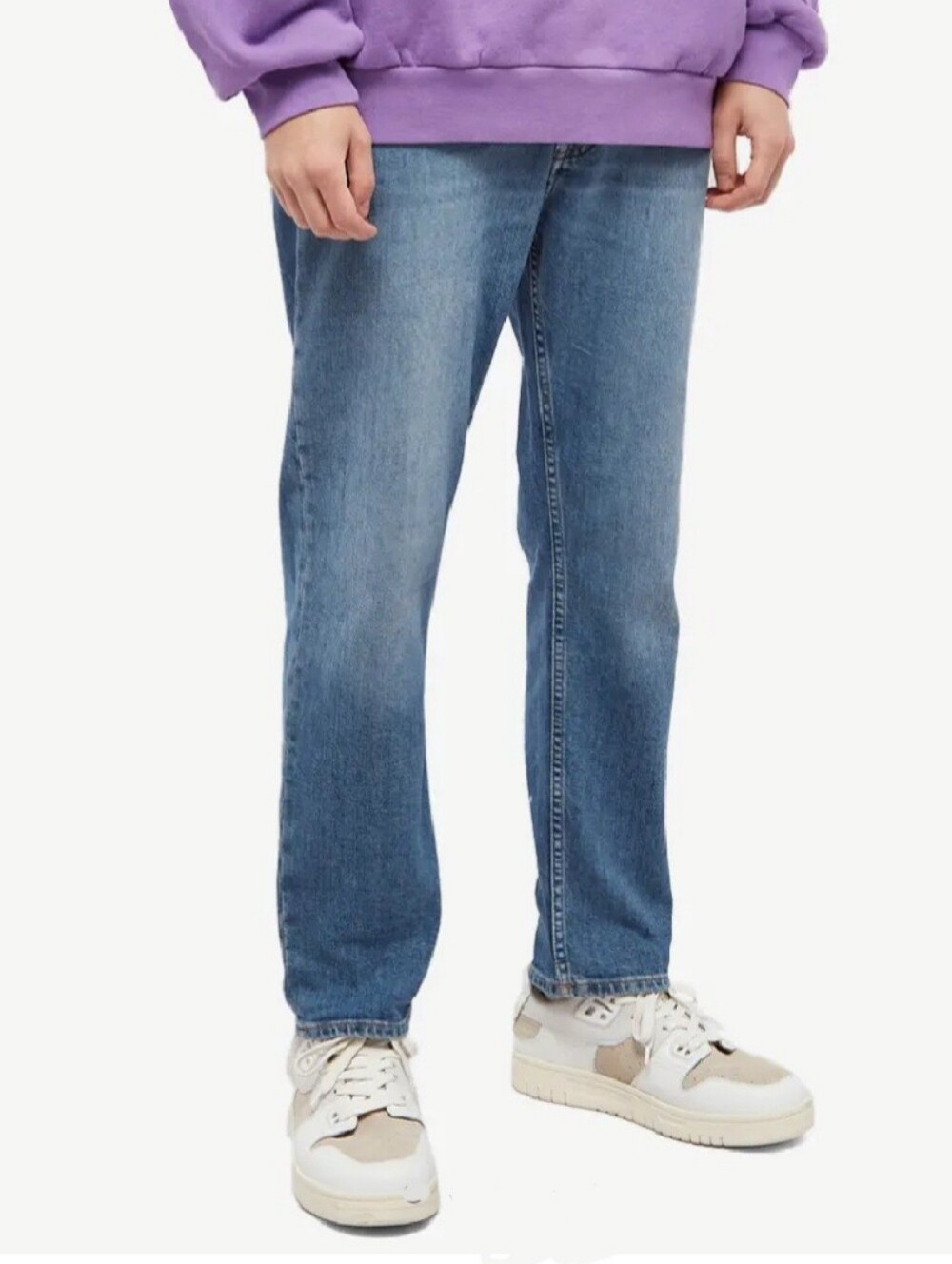 Acne Studios River Mid Blue Jeans Size 32 Cropped Length Slim Fit Made In Italy